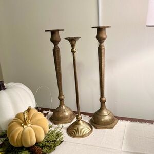 Elegant Vintage brass set of one taper candle candlestick holder